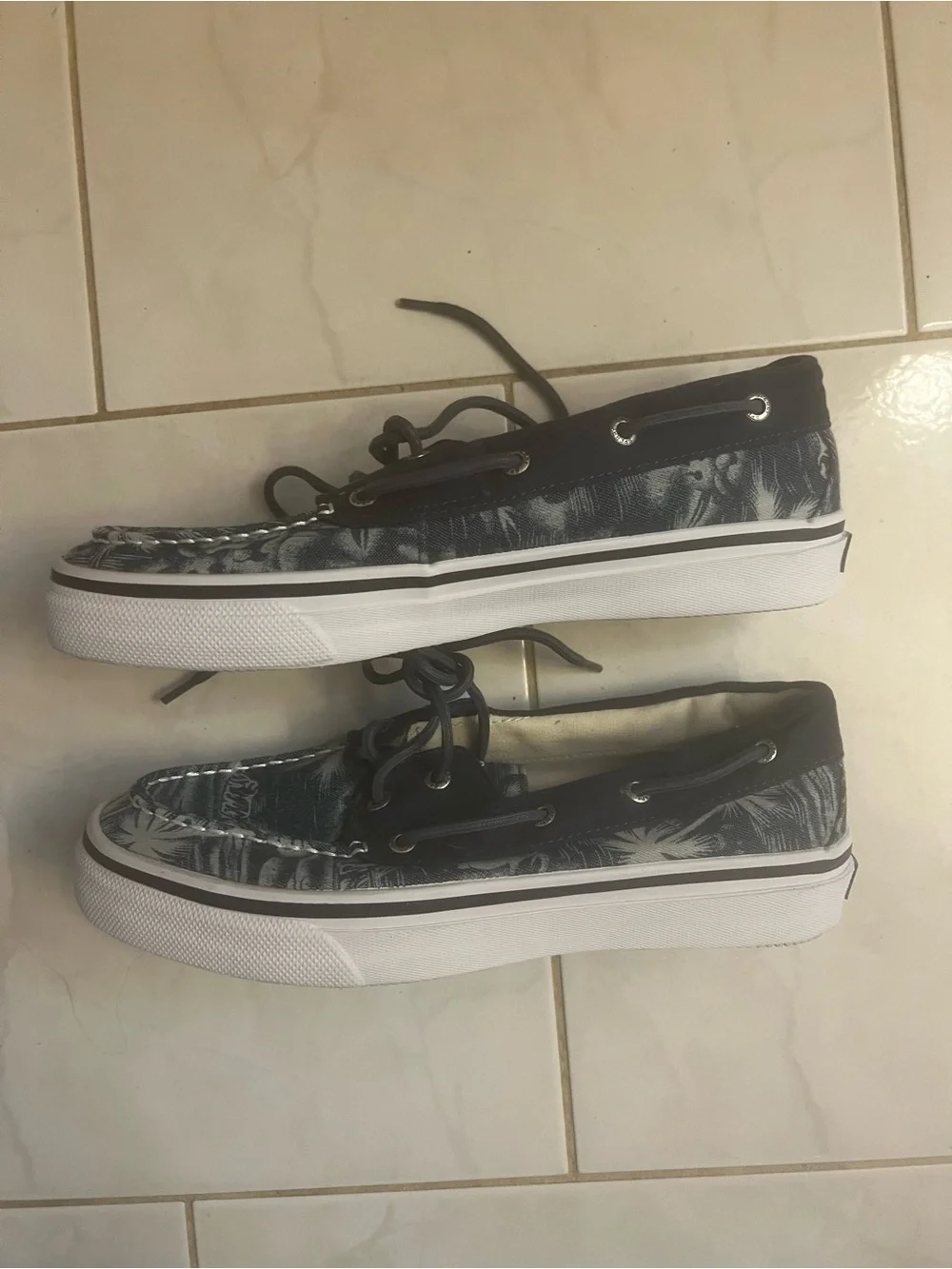 Sperry Top-Sider Men’s Navy Patterned Canvas Boat Shoes